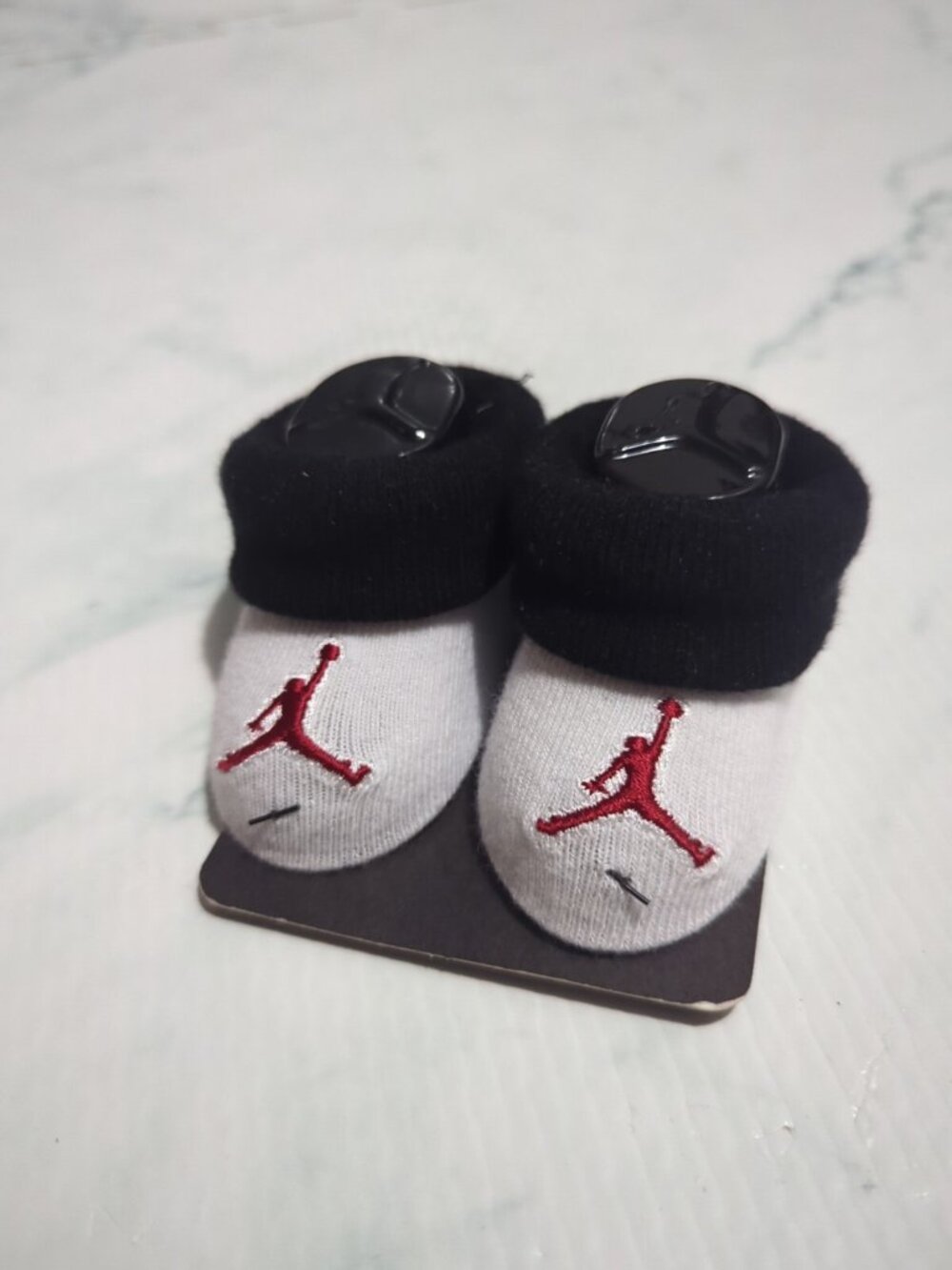 NWT Nike Air Jordan Infants Black & White Bootie socks 0-6mth - Socks Only